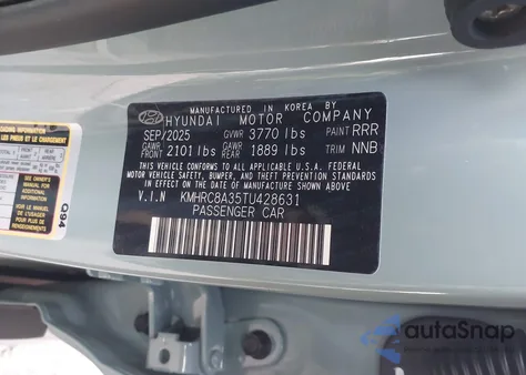 2026 Hyundai Venue Sel из США, поврежденный, VIN KMHRC8A35TU428631